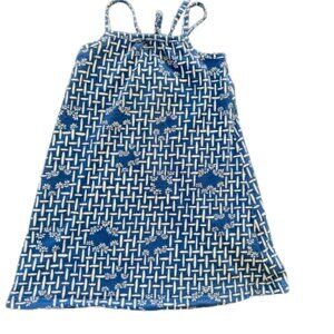 Hanna Andersson girls sundress blue and white, size 90cm size 3